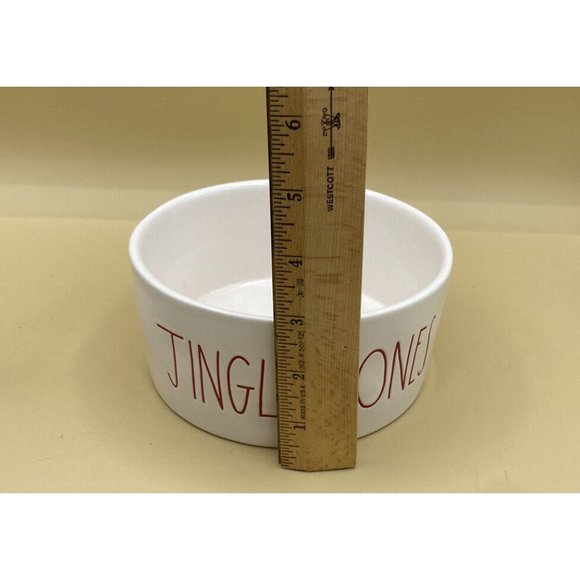 Rae Dunn Jingle Bones Large Dog Bowl Christmas 2018 6" Bowl - Picture 3 of 7